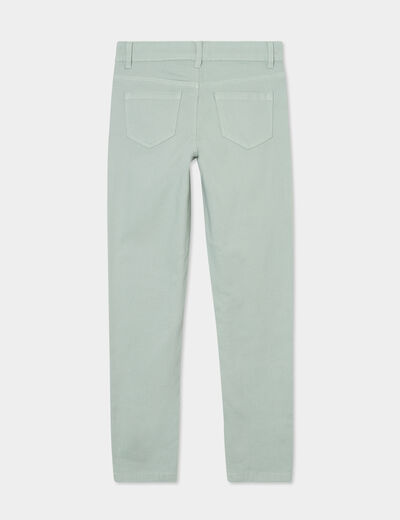 Pantalon skinny 5 poches coton vert pastel fille