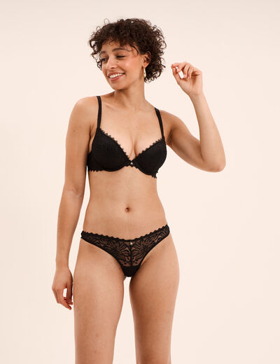 Soutien-gorge push up dentelle noir femme