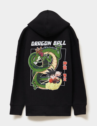 Sweat zippé à capuche Dragon Ball noir garçon