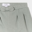 Pantalon jogging paillettes et noeud vert kaki bébé fille