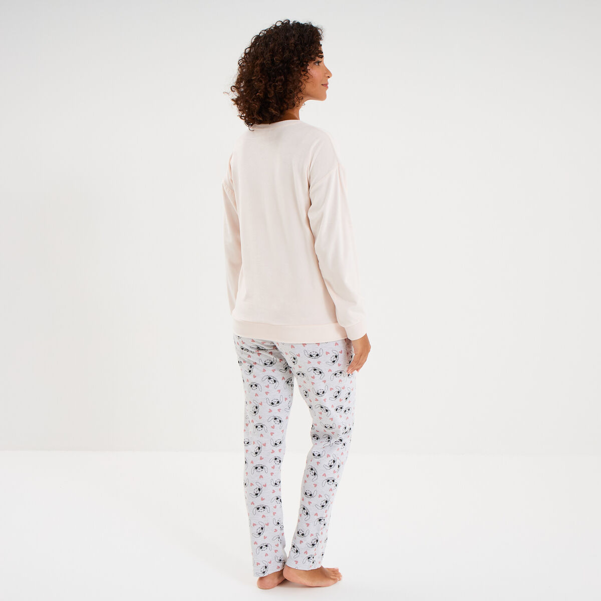 Ensemble pyjama legging Stitch rose clair femme
