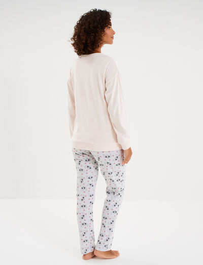 Ensemble pyjama legging Stitch rose clair femme