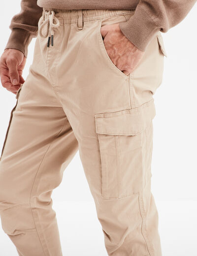 Pantalon cargo slim coton Liberto beige homme