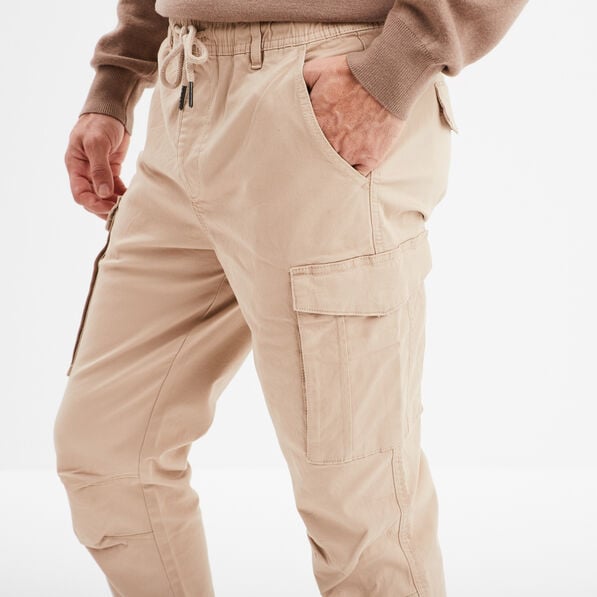 pantalon cargo slim coton liberto beige homme Pantalon cargo slim coton Liberto beige homme
