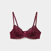 Soutien-gorge corbeille avec dentelle prune femme