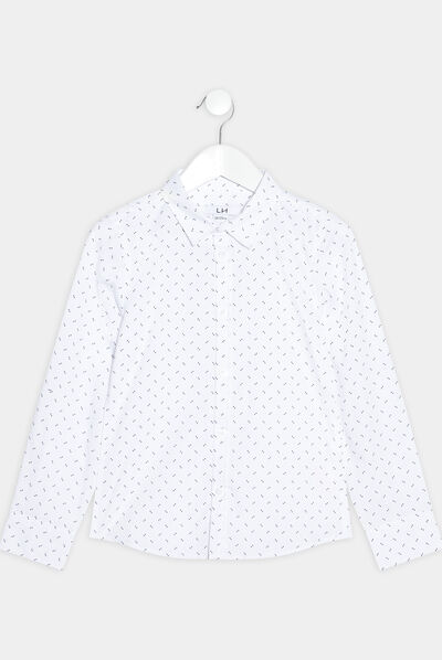 Chemise manches longues blanc garçon
