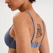 Soutien-gorge corbeille padd&eacute; microfibre bleu gris femme