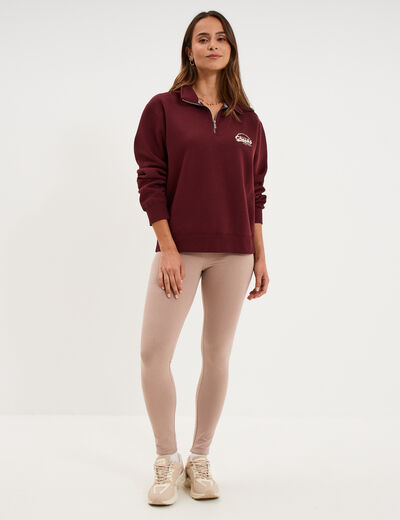 Legging taille haute marron clair femme