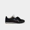 Baskets &agrave; lacets doubles semelle fine noir femme