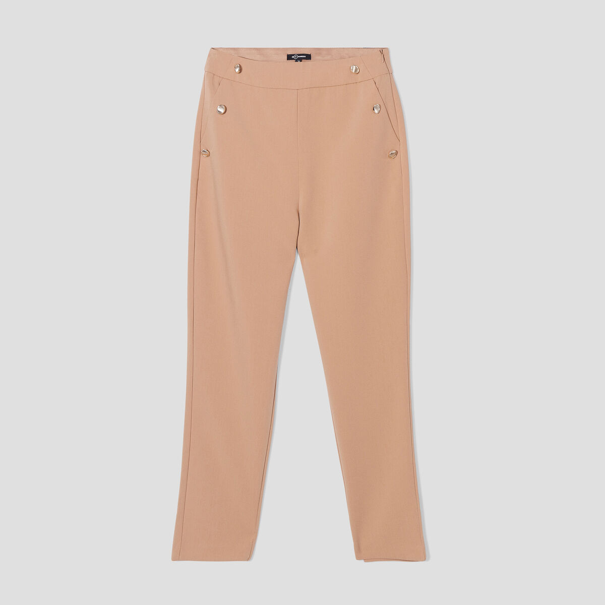 Pantalon droit à pont 2 poches Mosquitos marron clair femme