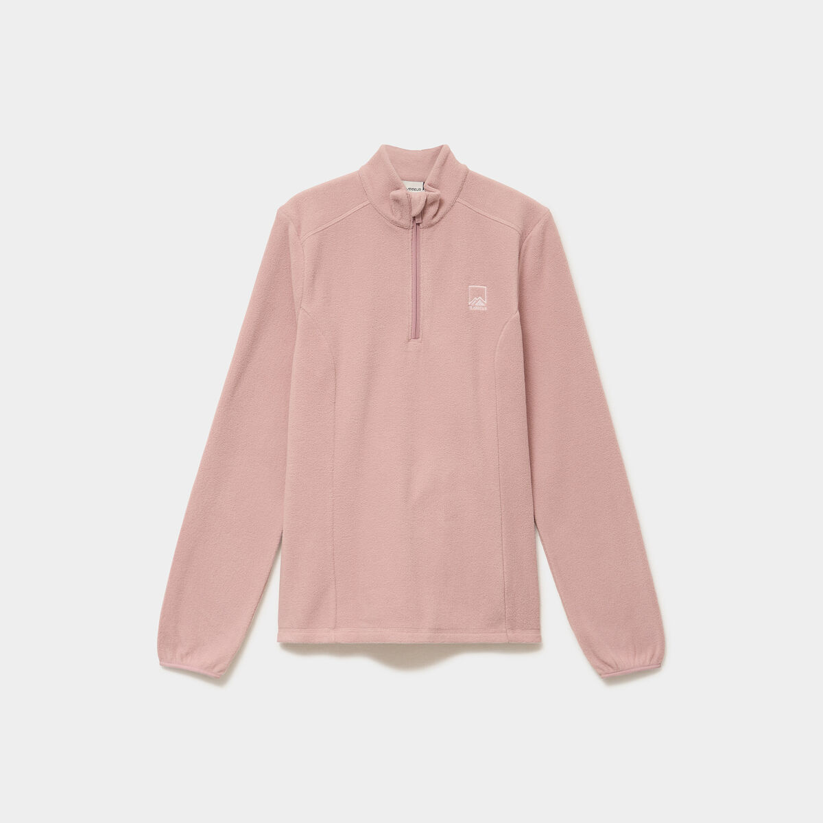 Sweat polaire col camionneur rose poudr&eacute;e femme