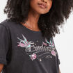 T-shirt manches courtes coton Liberto noir femme