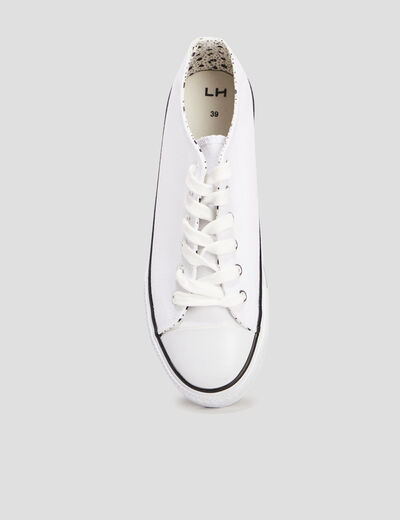 Tennis en toile à lacets blanc femme