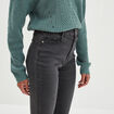 Jeans slim taille haute denim noir femme