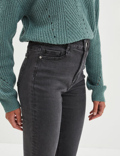 Jeans slim taille haute denim noir femme