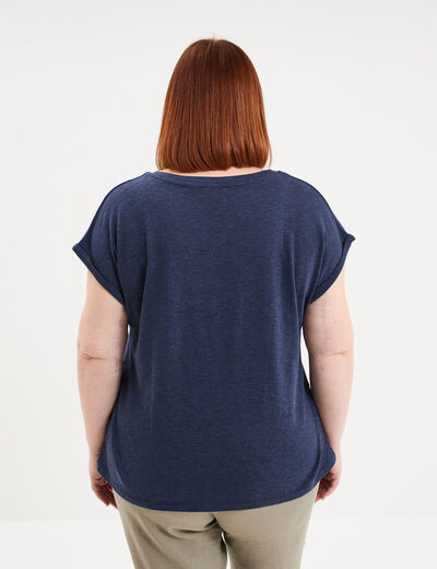 T-shirt manches courtes bleu marine femme grande taille