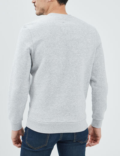 Sweat avec col rond gris clair homme