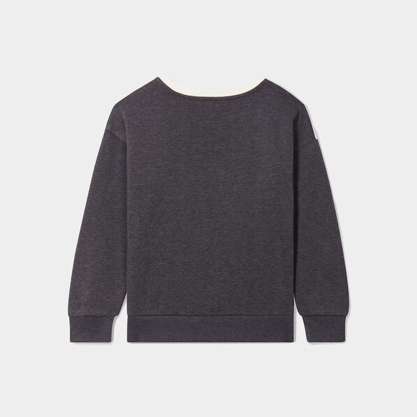 sweat col rond manches longues coton gris fonce garcon Sweat col rond manches longues coton gris foncé garçon