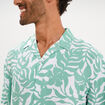 Chemise l&eacute;g&egrave;re textur&eacute;e manches courtes vert homme