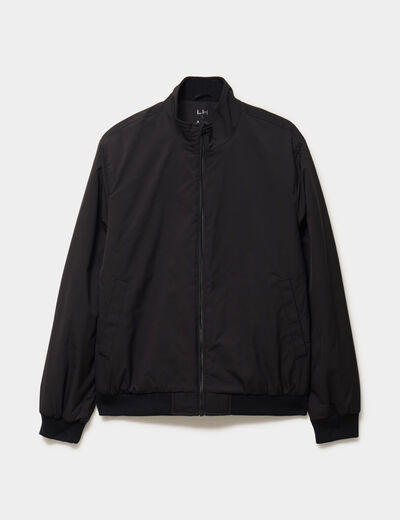 Blouson d&eacute;perlant col montant noir homme