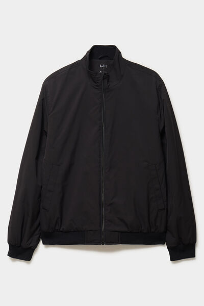 Blouson d&eacute;perlant col montant noir homme