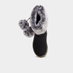 Bottes avec pompons noir fille