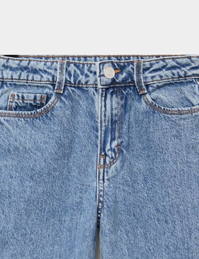 Jean large taille ajustable coton denim double stone fille
