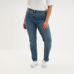 Jeans slim taille haute 5 poches denim dirty femme grande taille