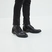 Boots zippées en cuir noir homme