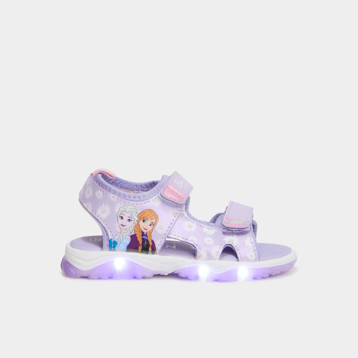 Sandales semelle lumineuse Reine neiges violet fille