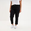 Jeans mom cropped taille haute denim noir femme grande taille