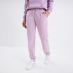 Pantalon jogging droit molleton violet clair femme