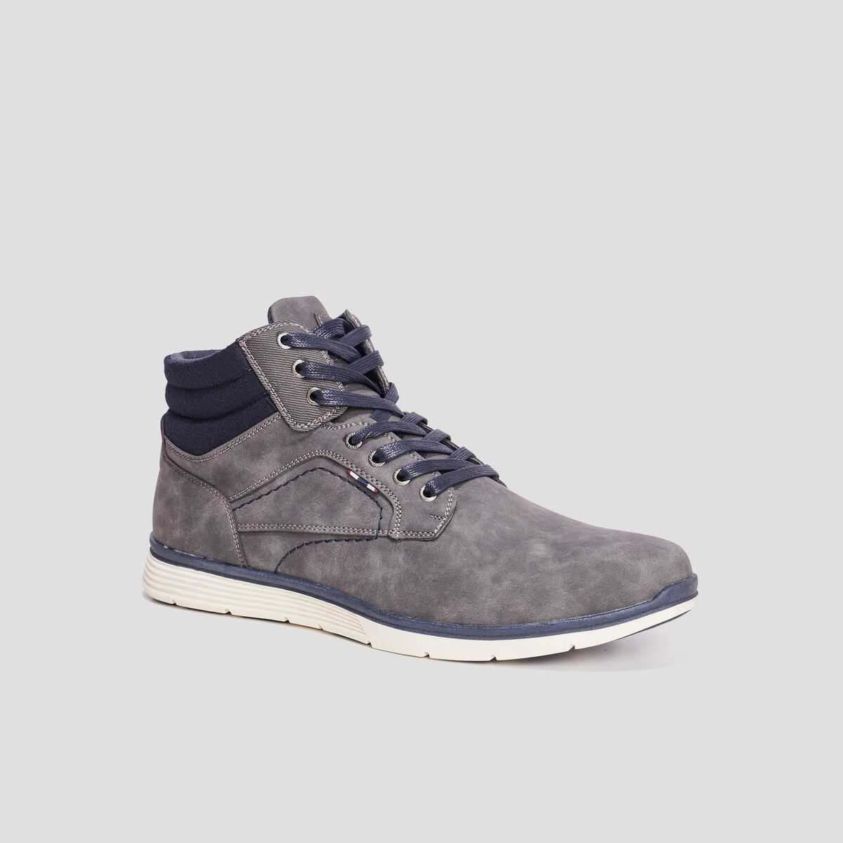 Bottines montantes &agrave; lacets gris homme
