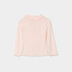 T-shirt col montant coton rose clair b&eacute;b&eacute; fille