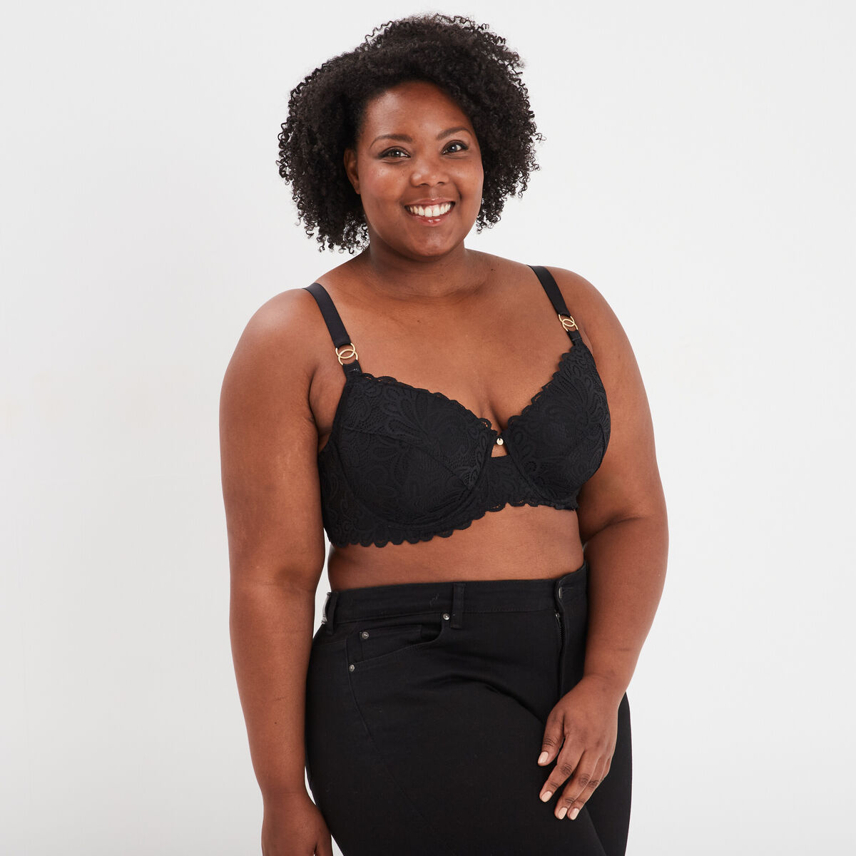 Soutien-gorge emboîtant dentelle noir femme grande taille