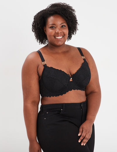 Soutien-gorge emboîtant dentelle noir femme grande taille
