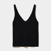 D&eacute;bardeur en maille col en V noir femme