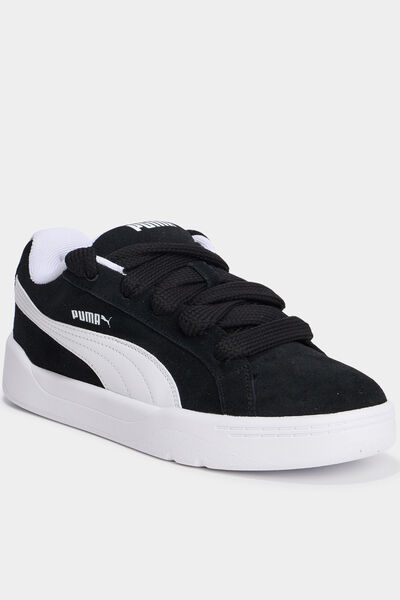 Baskets basses &agrave; lacets en cuir Puma noir gar&ccedil;on