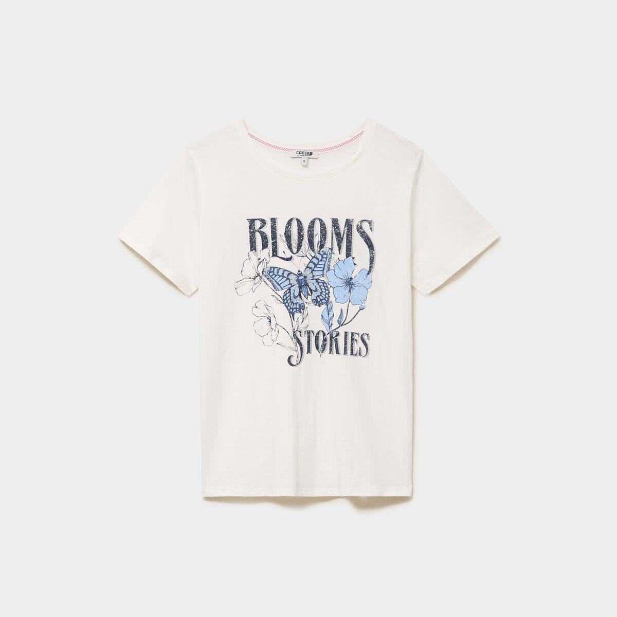 T-shirt ajust&eacute; manches courtes coton blanc femme