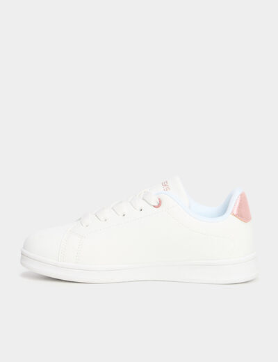 Tennis basses à lacets blanc fille