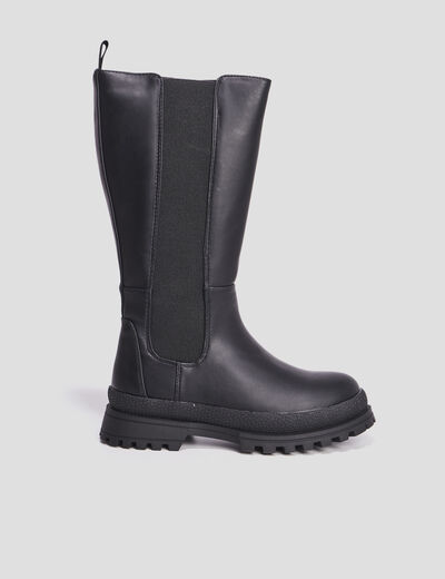 Bottes crantées noir fille