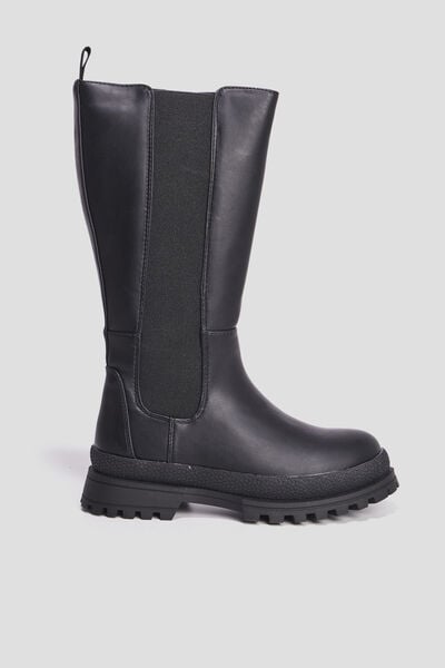Bottes crant&eacute;es noir fille