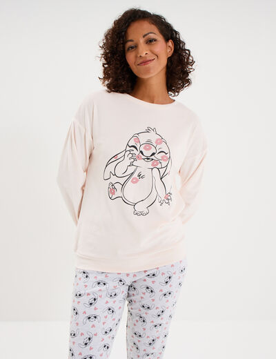Ensemble pyjama legging Stitch rose clair femme