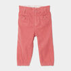 Pantalon velours bas élastiqué vieux rose bébé fille