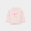 Sweat col rond manches longues rose clair b&eacute;b&eacute; fille