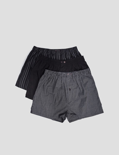 Lot 3 caleçons en coton noir homme