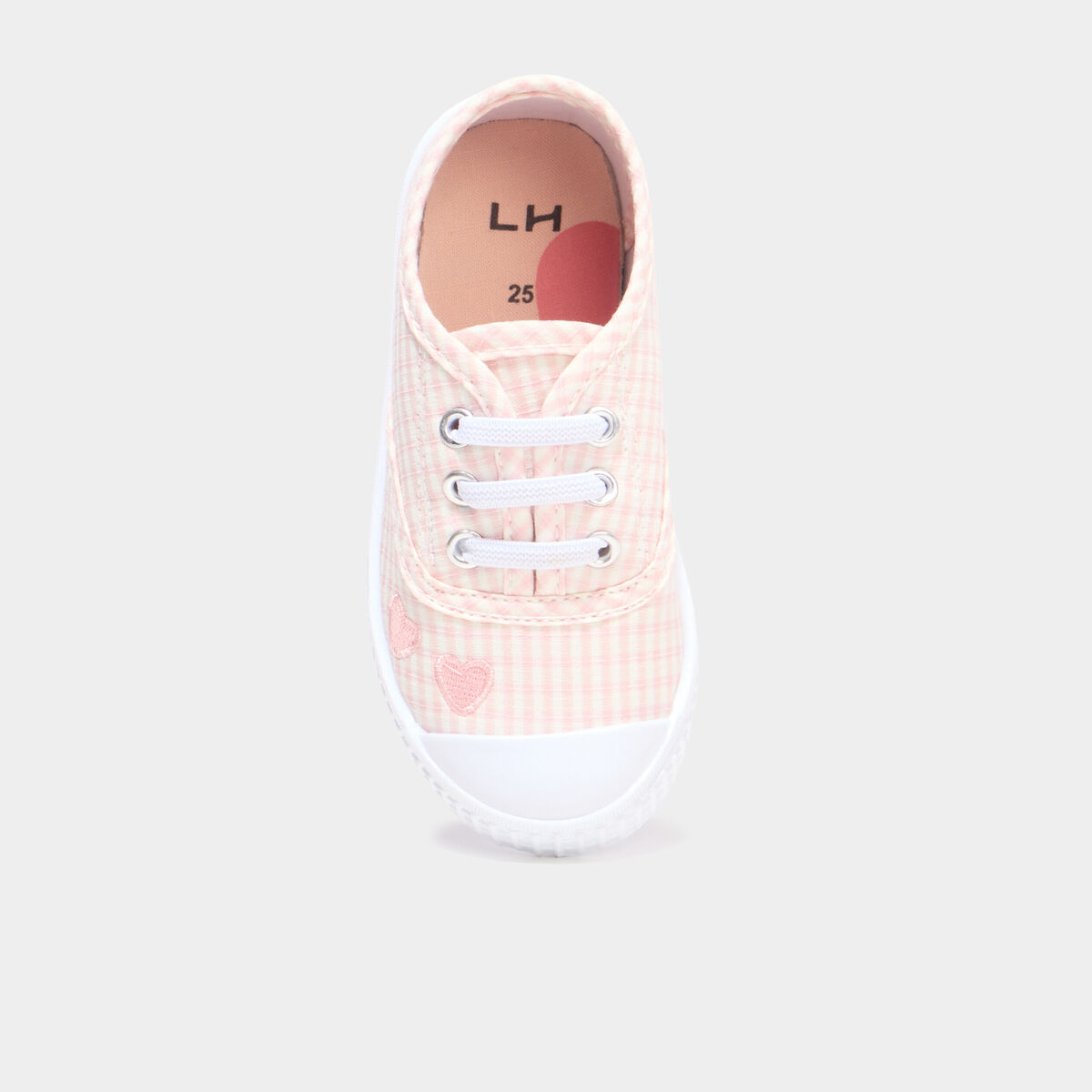 Tennis basses en toile &agrave; bout renforc&eacute; rose fille