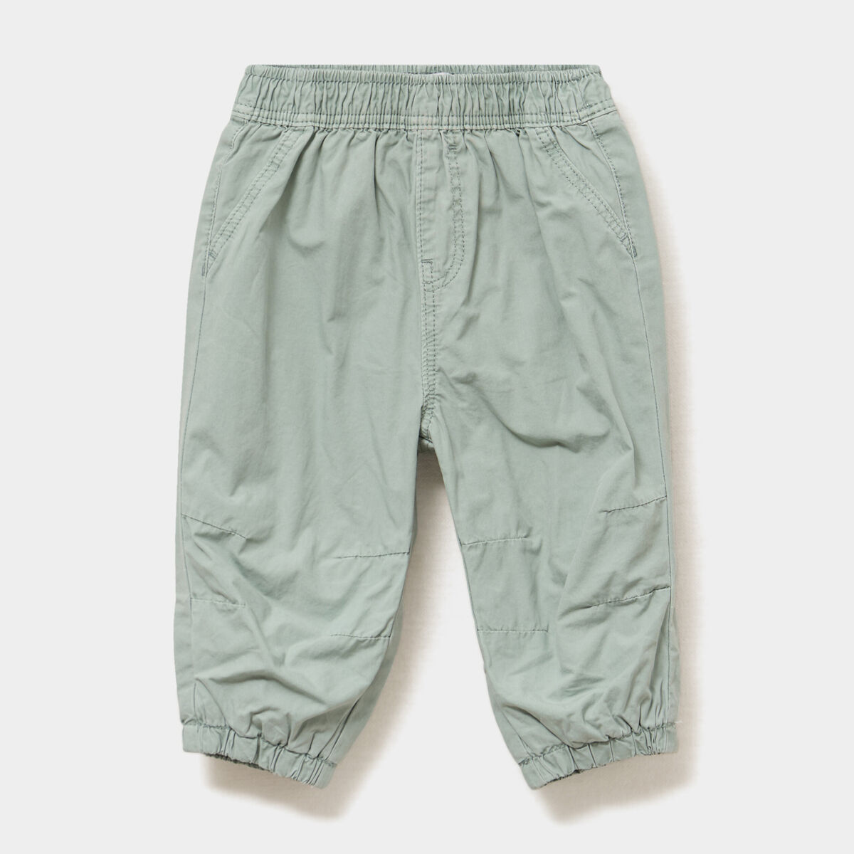 Pantalon jogger doublage coton vert pastel b&eacute;b&eacute; fille