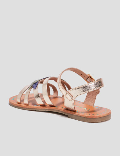 Sandales en cuir Creeks jaune or fille