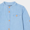 Chemise col mao en jean Creeks denim double stone b&eacute;b&eacute; gar&ccedil;on